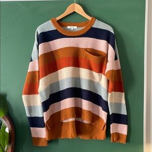 Madewell Multicolor Striped Crew Neck Sweater